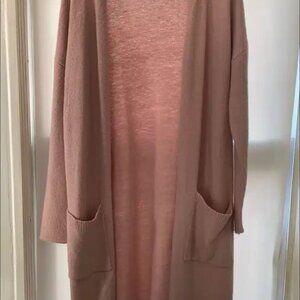 Long pink cardigan